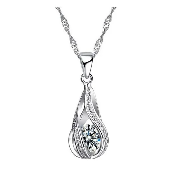 🌟 925 Sterling Silver Necklace And Earrings Set Tear Drop Cute Top Gift - Picture 3 of 7